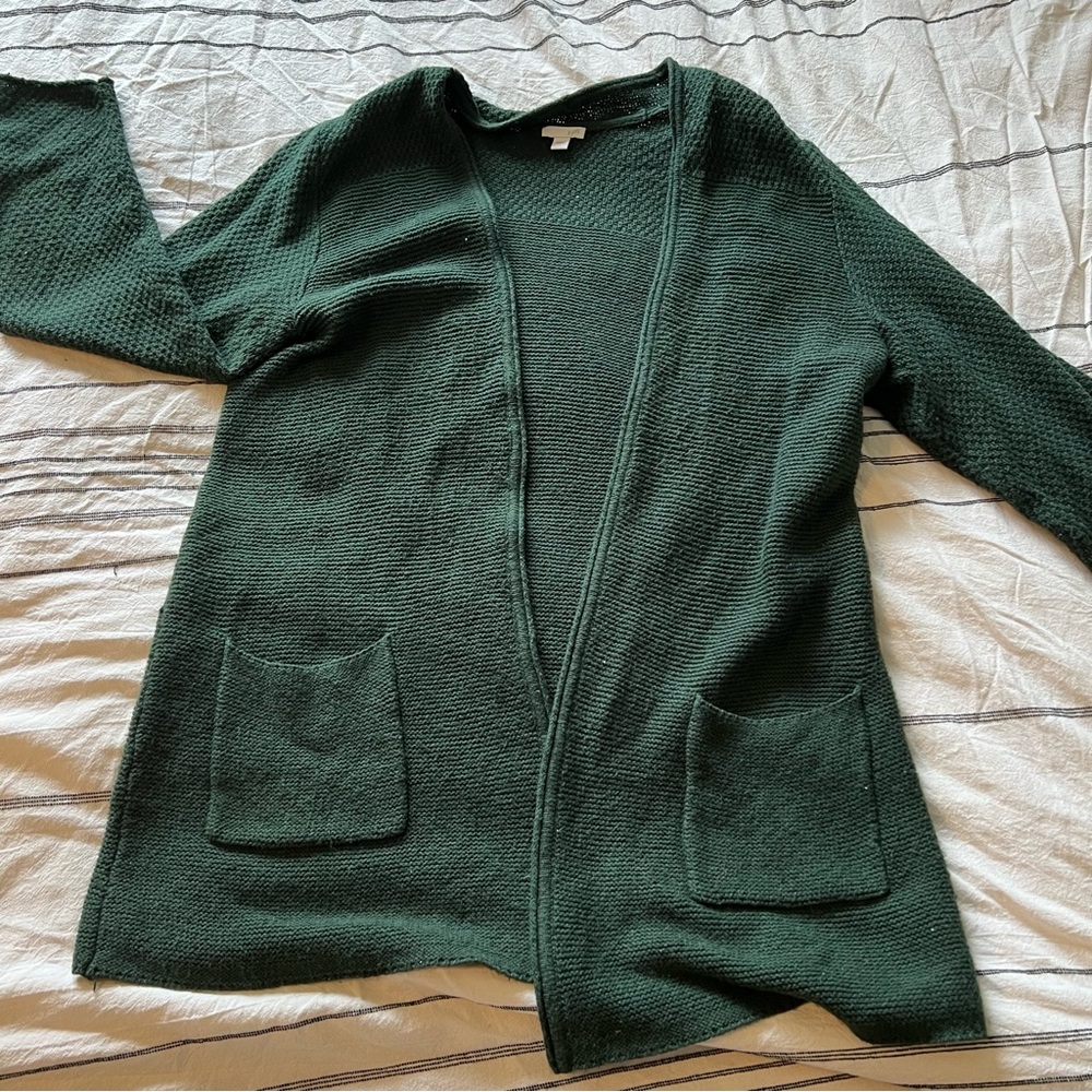 J Jill Green Knit Cardigan Size Large